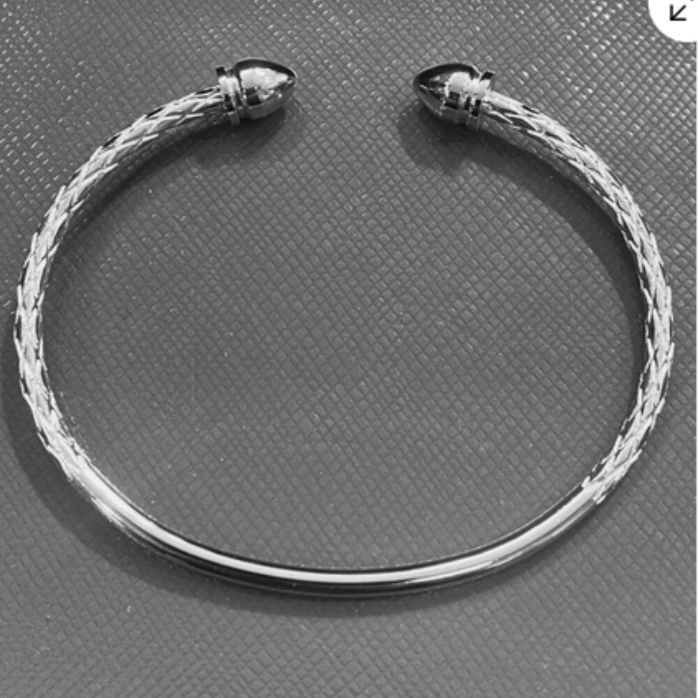 Pointy Ends Sterling Silver plated steel West Indian Bangle ( 11.7 grams)
